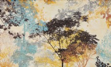 抽象水彩树木背景