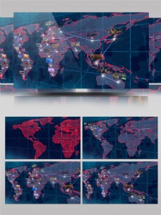 科技世界科技感世界地图动画