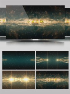 视频模板pr金色光效粒子企业LOGO演绎片头