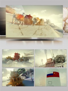 丝带丝绸瓷路一路一带3D中国风动画展示