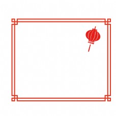 红色新年中国风边框素材