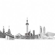 上海建筑手绘上海地标建筑