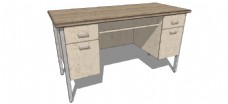 木纹办公桌模型效果图
