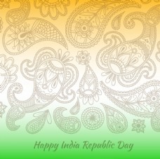 其他设计手绘印度共和国日标志