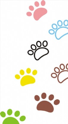 脚印设计小熊动物脚印CDR矢量图