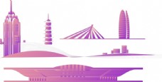 景观设计宁波城市建筑物剪影