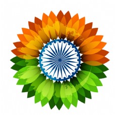 其他设计印度国旗花卉背景
