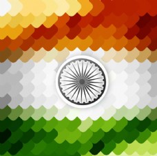 其他设计马赛克印度国旗背景