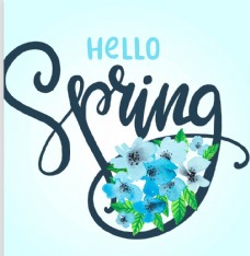 spri彩色春季花卉标签矢量