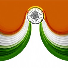 其他设计印度波浪国旗背景