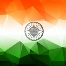 其他设计印度国旗多边形背景
