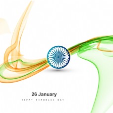 其他设计三色波浪印度国旗图案