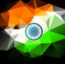 三色多边形印度国旗