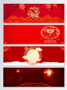 年货节海报年货节中国风红色淘宝海报背景