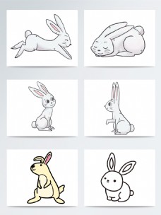 可爱手绘兔子矢量素材