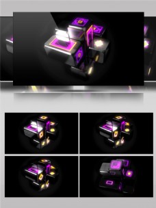 紫光迷幻方块动态视频素材