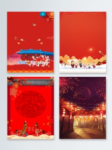 红色春节中国风背景