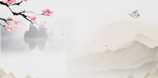 中国风彩绘花枝主题背景设计