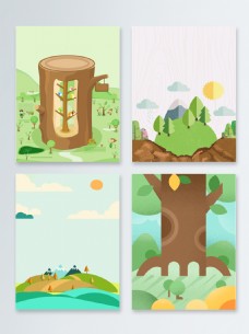 绿色清新植树节主题广告设计背景图