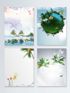 时尚简洁椰子树创意广告背景图