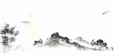 水墨中国风中国风水墨风景背景设计