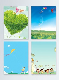 开学季春季风筝广告背景图