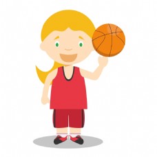 篮球运动卡通篮球比赛运动员png元素