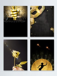 黑金玫瑰花粒子广告背景图