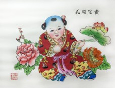 传统节日文化花开富贵年画