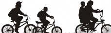 logo骑自行车剪影