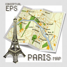 SPA插图时尚法国旅行地图插画
