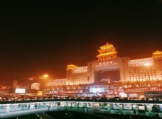 北京夜景北京西站夜景
