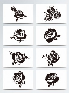 花朵创意创意个性黑色玫瑰花花朵ai矢量图