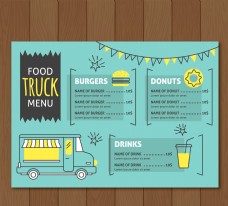 餐厅创意食品卡车菜单