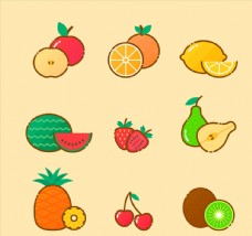 卡通菠萝美味水果设计矢量素材