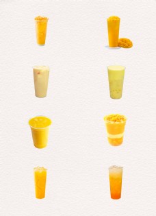茶明亮黄色芒果饮料产品实物