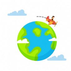 卡通地球日矢量图片