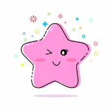 粉色羞羞小星星mbe风格简洁可爱图标