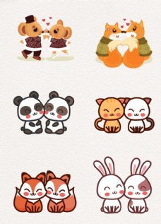 七夕情人节创意爱情设计动物图案