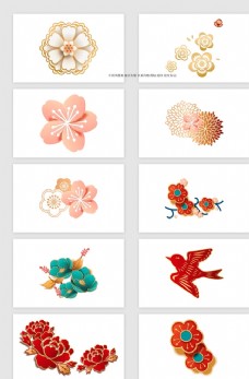中国风图案日系花纹樱花