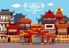 画中国风中国风传统建筑插画